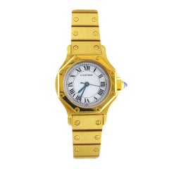 CARTIER Yellow Gold Lady's Santos Watch