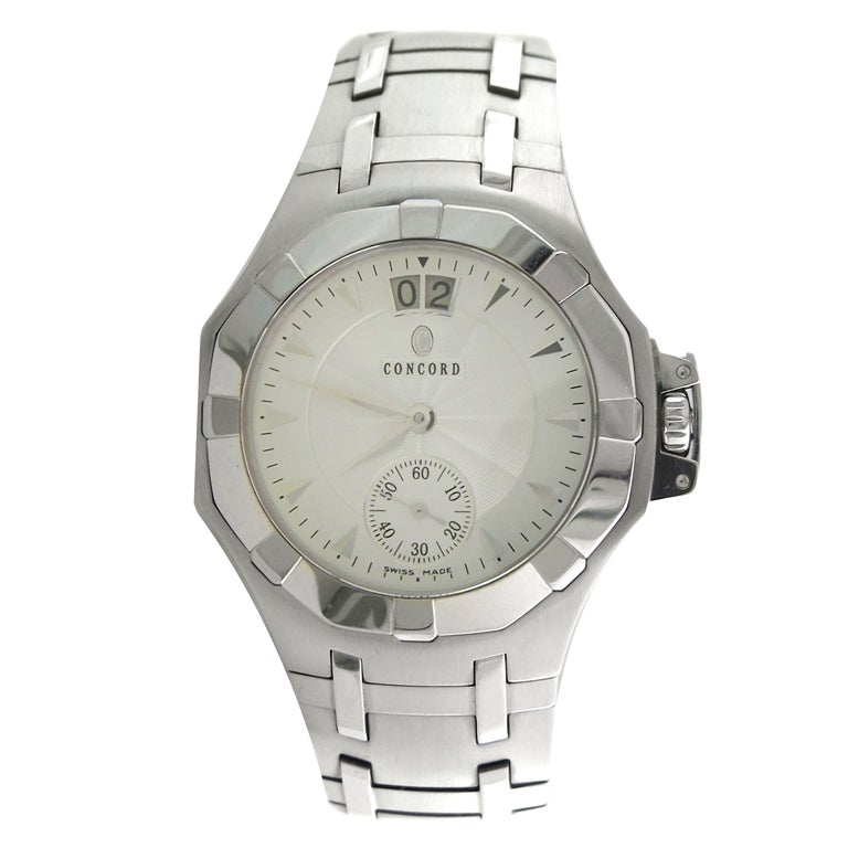 Concord White Gold Automatic Saratoga Wristwatch with Date For Sale