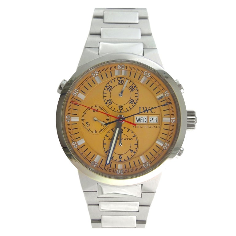 IWC Stainless Steel GST Rattrapante Chronograph Automatic Wristwatch For Sale