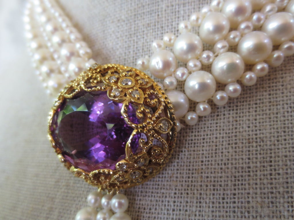 amethyst pearl necklace