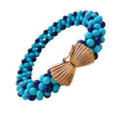 Turquoise and Lapis Bracelet