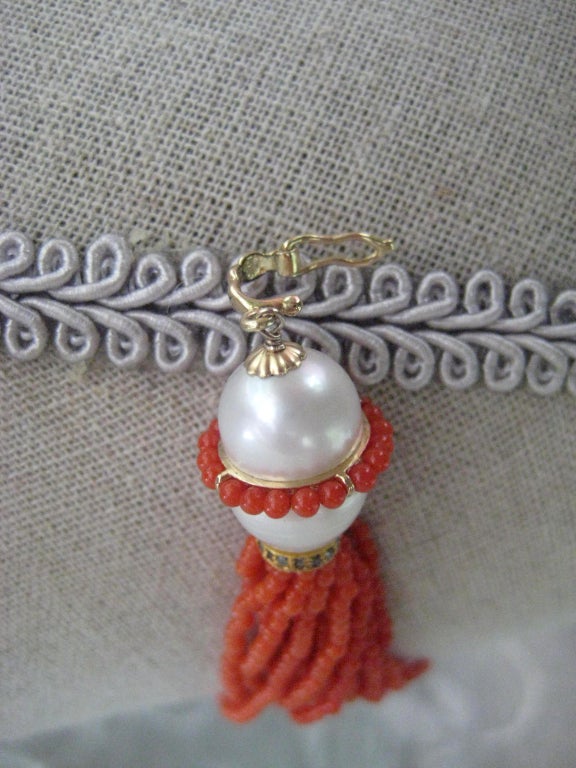 Coral Tassel Necklace 2