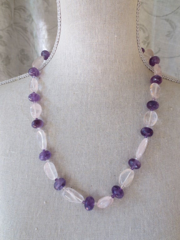 Amethyst and Rose Quartz Sautoir