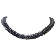 Black Pearl Rope Necklace