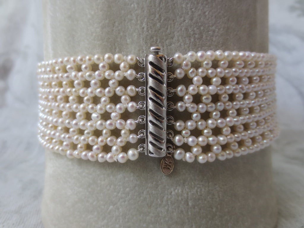 bridal pearl choker necklace