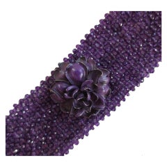 Woven Amethyst Bead Bracelet