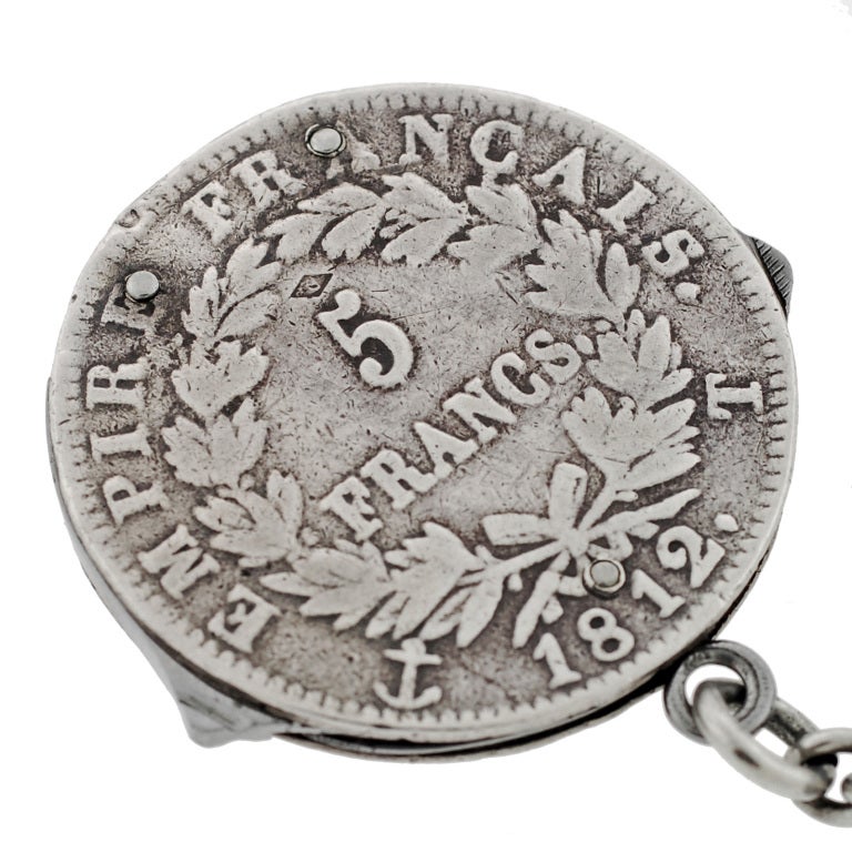 Women's or Men's Early Victorian Sterling Coin Pocketknife & Chain