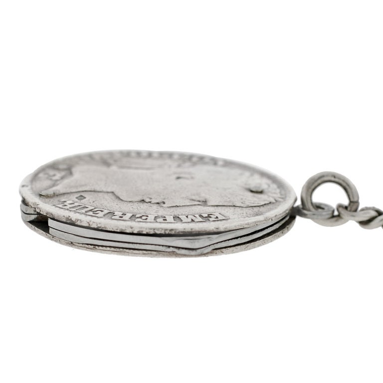 Early Victorian Sterling Coin Pocketknife & Chain 1
