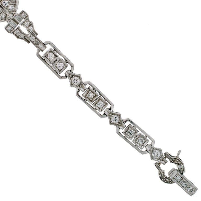 HAMILTON Lady's Art Deco Platinum and Diamond Bracelet Watch 1
