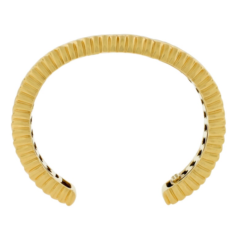 Women's TIFFANY & CO Grooved Gold Cuff Bracelet