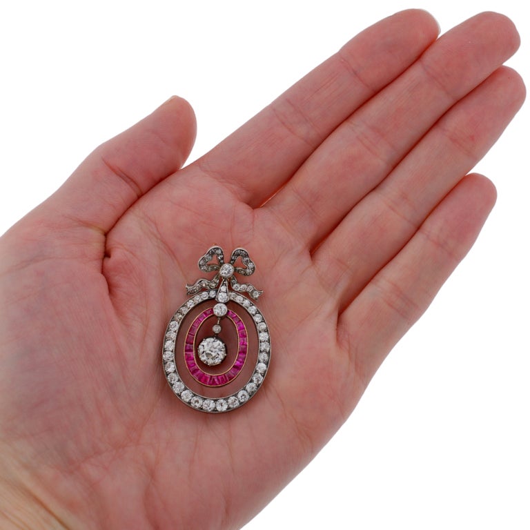 Early Victorian Important Diamond & Ruby Pendant 2
