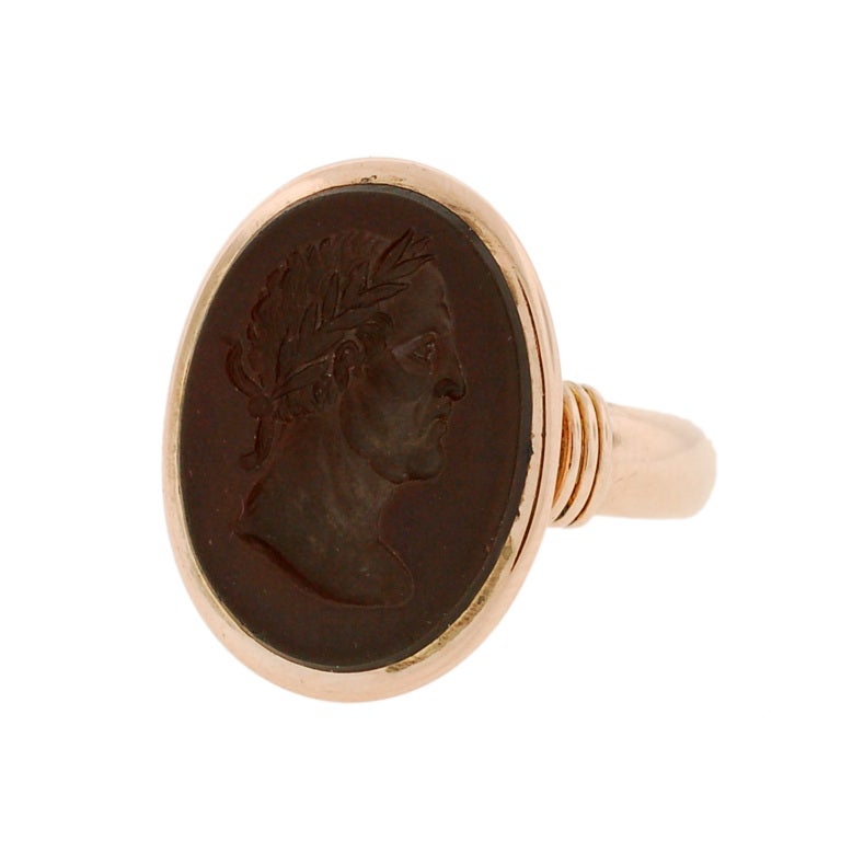 Women's or Men's Victorian Carved Carnelian Intaglio Ring