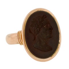Victorian Carved Carnelian Intaglio Ring