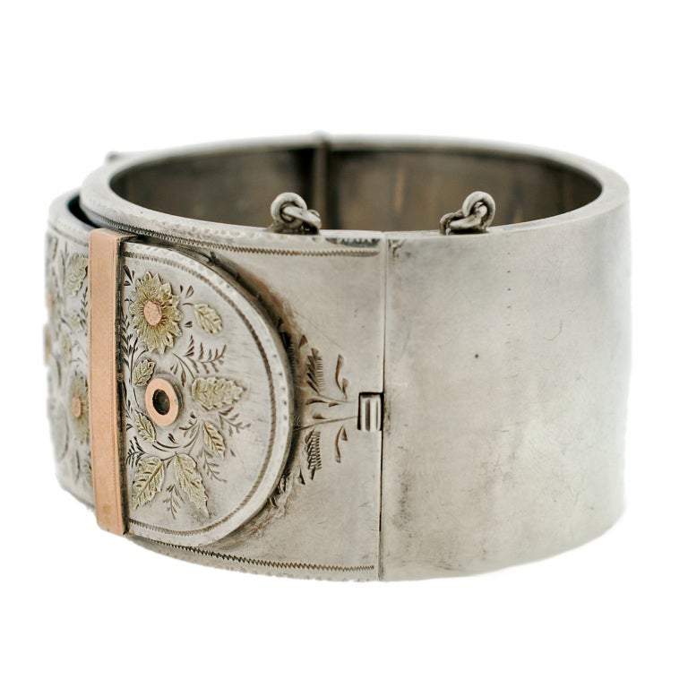 Women's Victorian Mixed Metals Sterling Buckle Bracelet