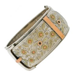 Victorian Mixed Metals Sterling Buckle Bracelet