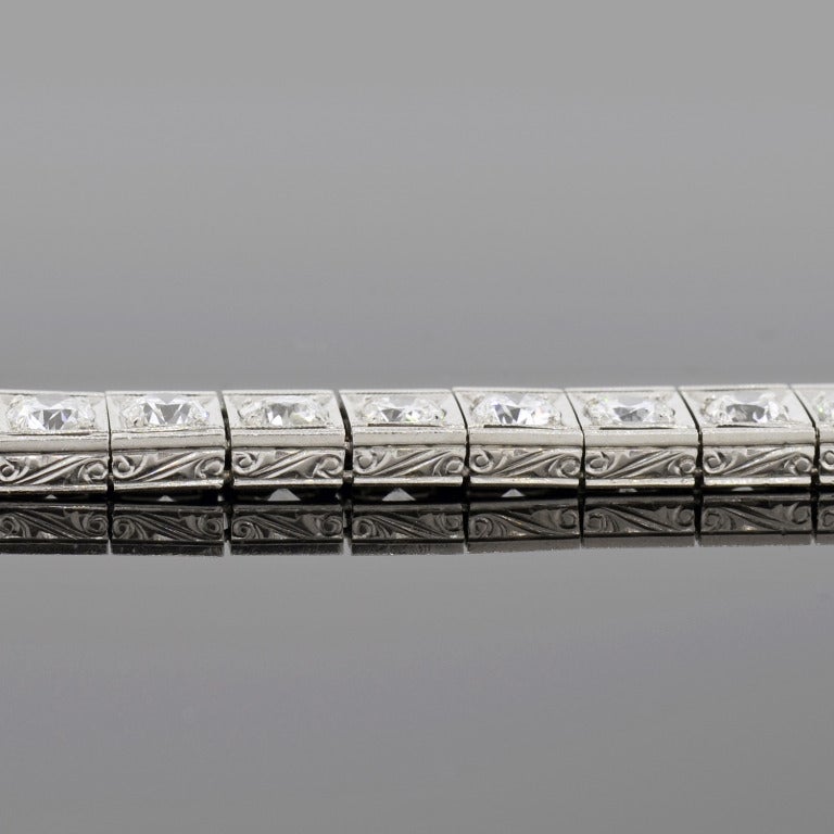 Art Deco Diamond Line Bracelet 10ctw 1