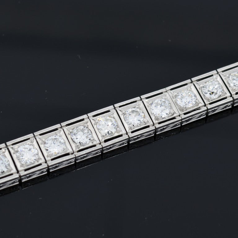 Art Deco Diamond Line Bracelet 10ctw 2