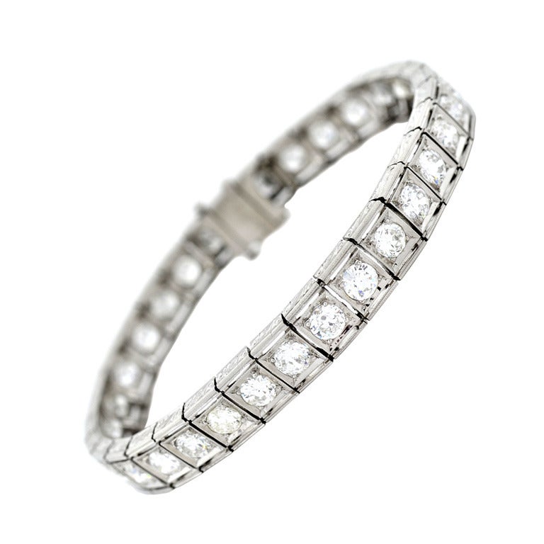 Art Deco Diamond Line Bracelet 10ctw
