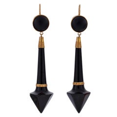 Victorian Carved Jet Earrings 6