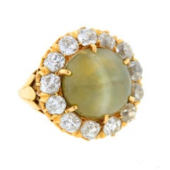 Victorian Striking Cat's Eye Chrysoberyl Diamond Ring 5