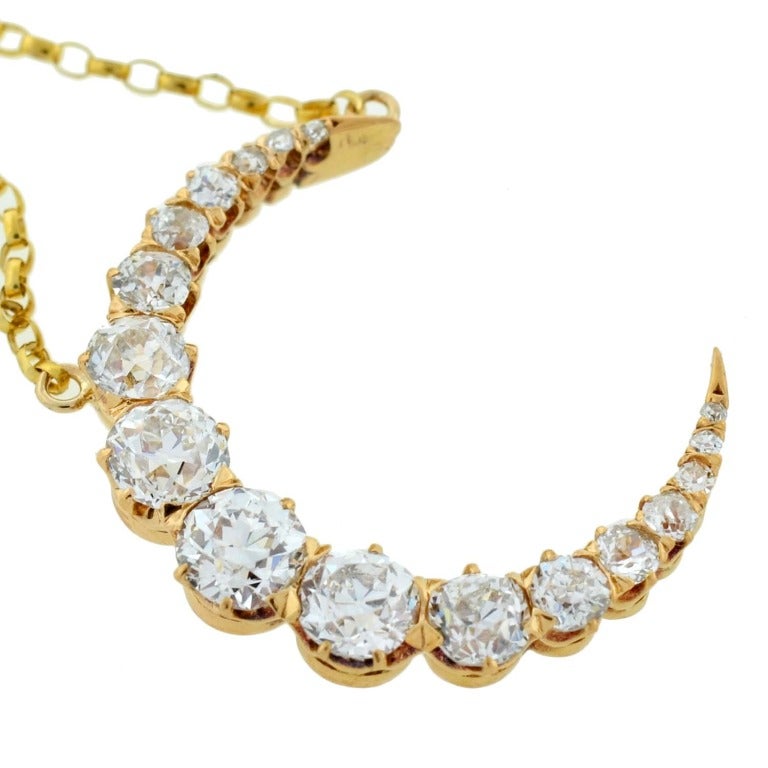 Women's Victorian Diamond Crescent Necklace 2.50ctw