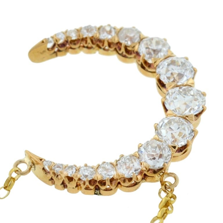 Victorian Diamond Crescent Necklace 2.50ctw 1