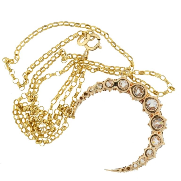 Victorian Diamond Crescent Necklace 2.50ctw 2