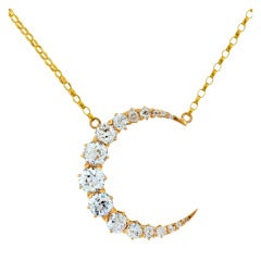 Victorian Diamond Crescent Necklace 2.50ctw
