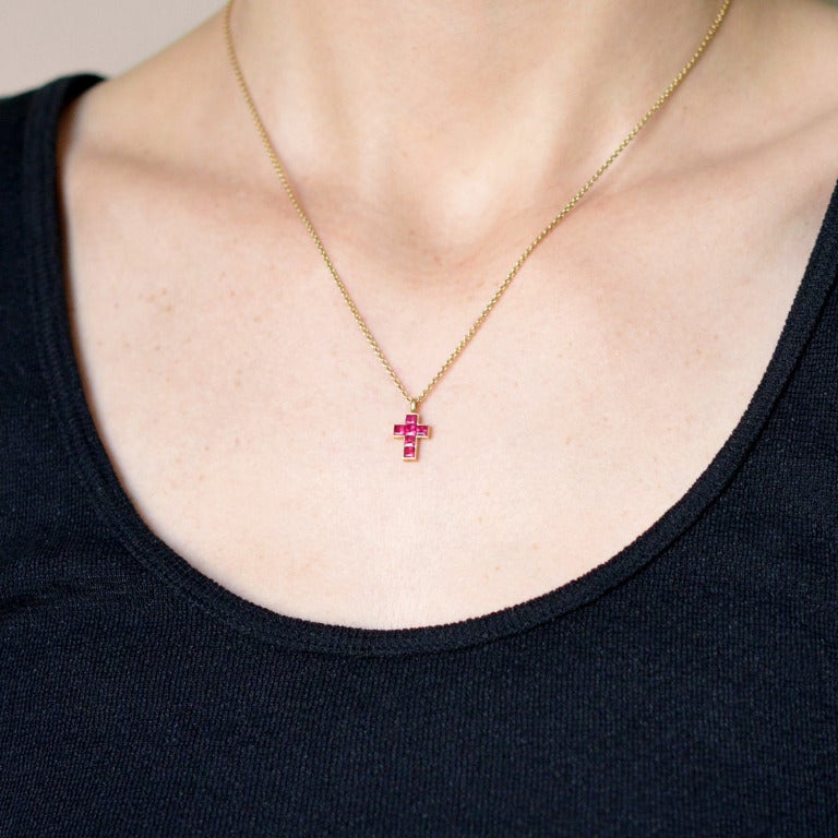 Women's CARTIER Contemporary Ruby Cross Necklace