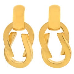GUCCI Retro Day and Night Gold Hoop Clip-On Earrings