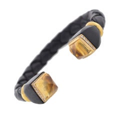 L'OREE DU BOIS Zeitgenössischer Citrin:: Holz & Diamant-Armband