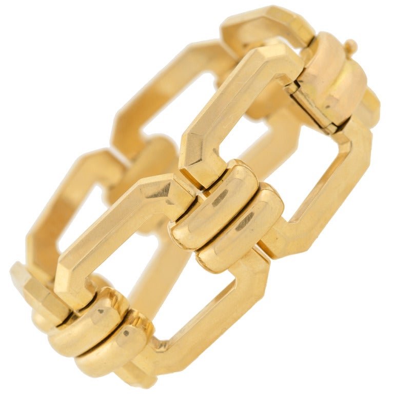 Retro Square Link Gold Bracelet