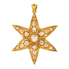 Victorian Rose Cut Diamond Star Pendant 2