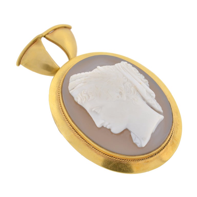 The earliest known use of shell for cameo carving was during the 15th and 16th centuries. Before that, cameos were carved from hardstone. The Renaissance cameos are typically white on a grayish background and were carved from the shell of a mussel