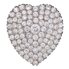 Pave Set Diamond Heart Pin Pendant 11