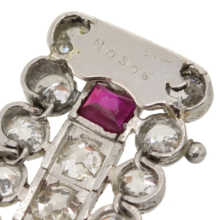 Edwardian Ruby Diamond Platinum Bracelet 1