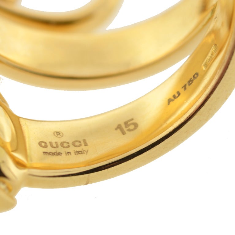 Women's Gucci Contemporary Wrap Around Gold Horsebit Contraire Ring