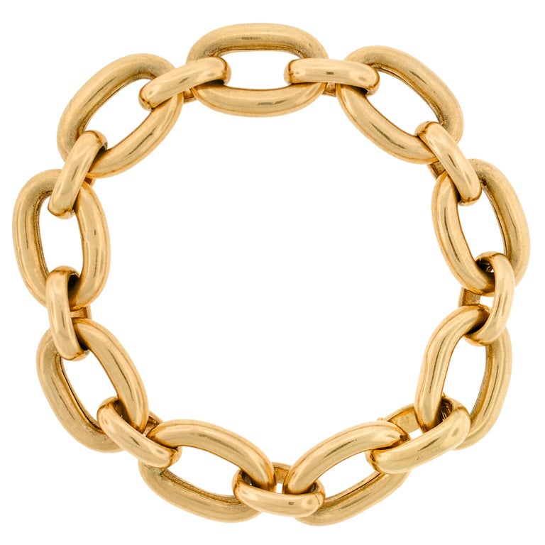 TIFFANY and CO. Heavy Gold Link Bracelet at 1stdibs