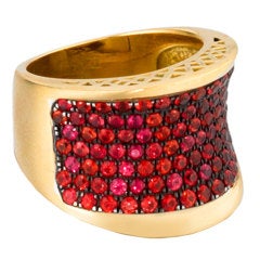 Crownwork Pave Golden Sapphire Dress Ring