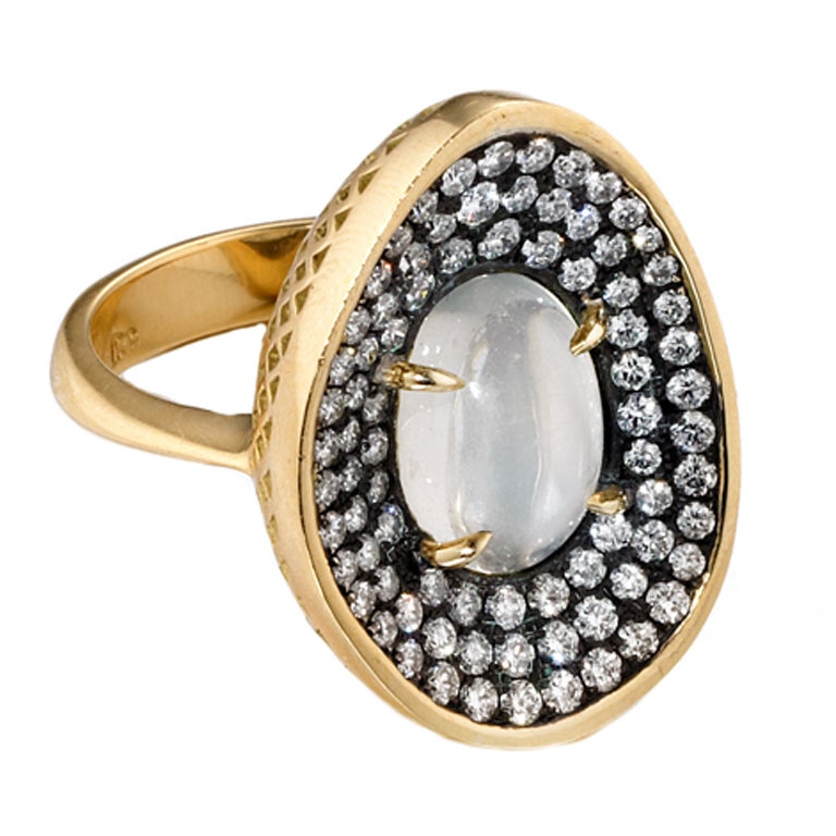 Asymmetrical Moonstone Ring For Sale