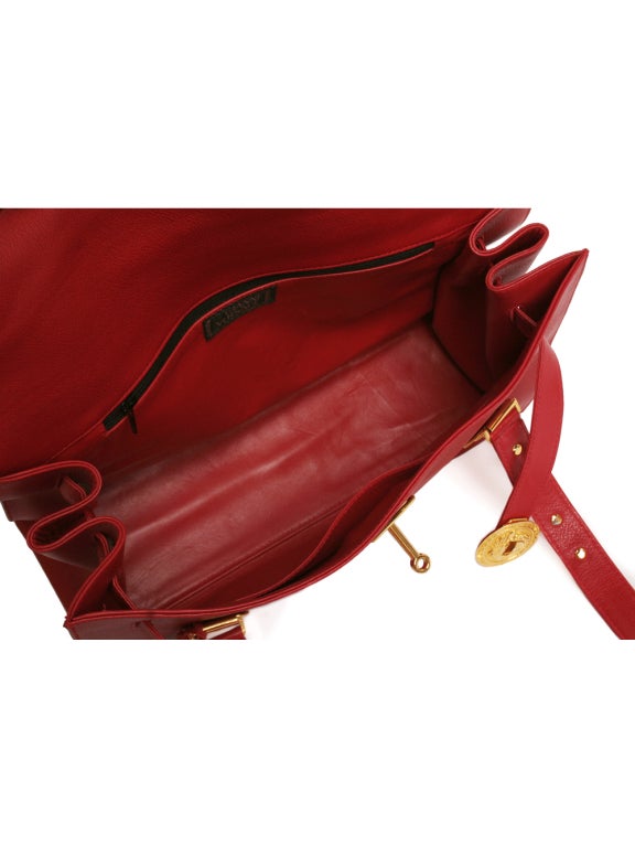 Versace Couture Red Shoulder Bag For Sale 2