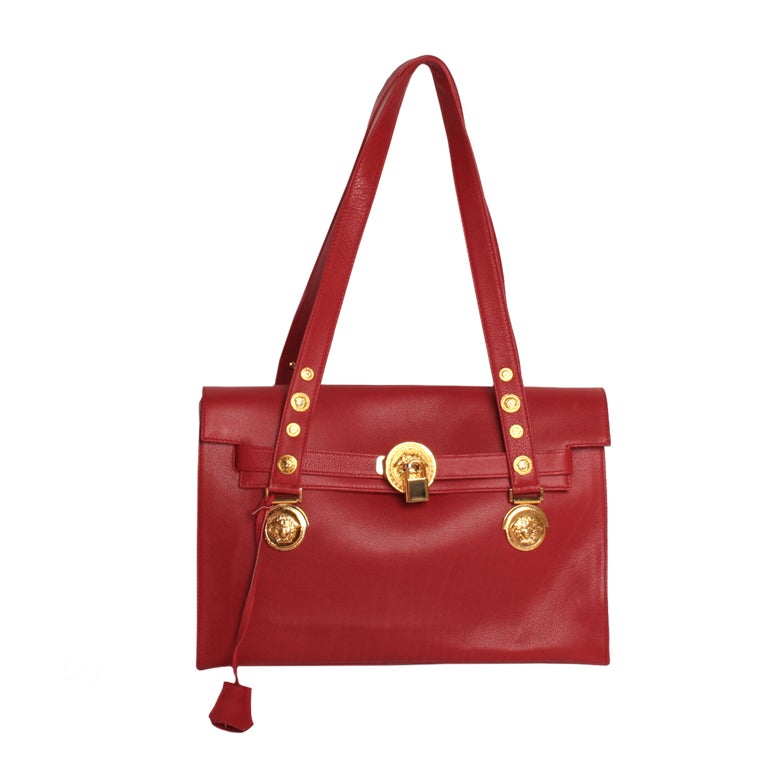 Versace Couture Red Shoulder Bag For Sale
