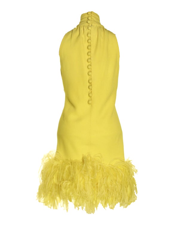 feather dress yellow