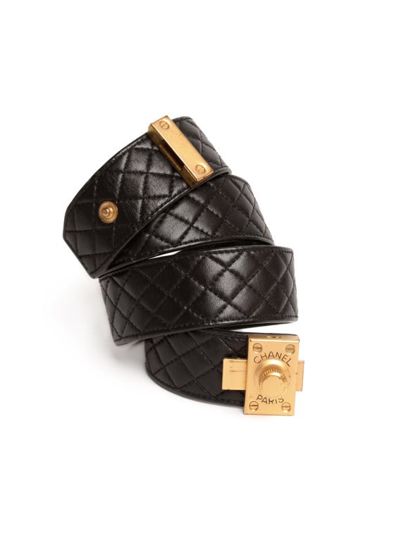 Chanel Quilted Leather Belt For Sale 1