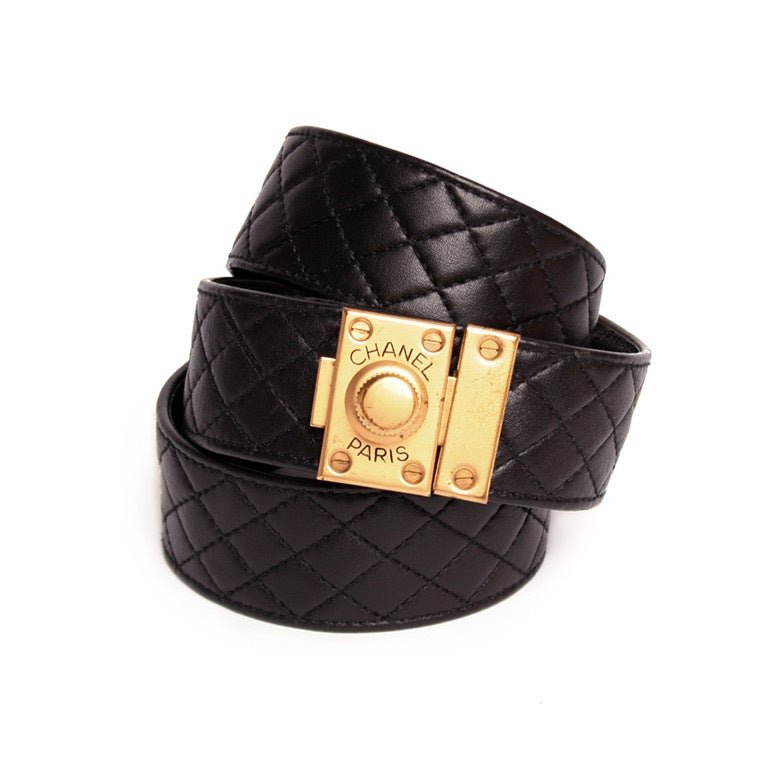 Chanel Quilted Leather Belt For Sale