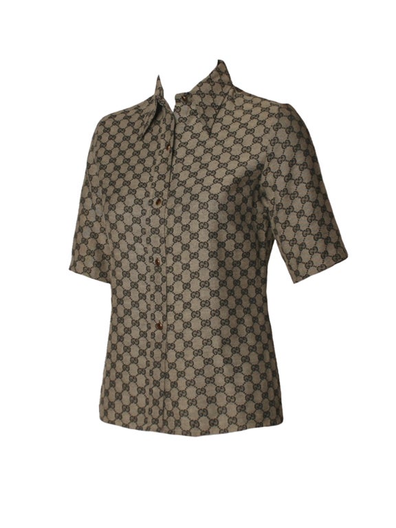 1970's Gucci Logo Print Shirt