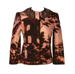 Prada Tweed & Rhinestone Jeweled Jacket