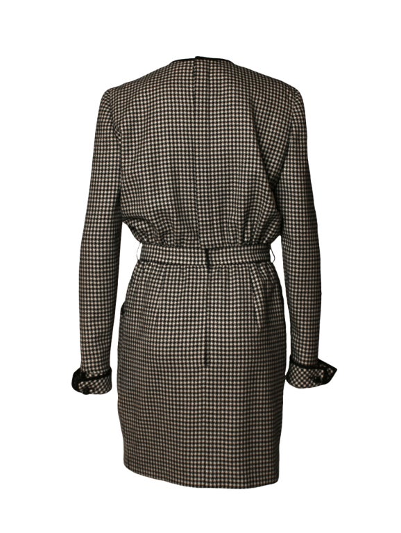 Women's 1980's Valentino Boutique Houndstooth Dress For Sale