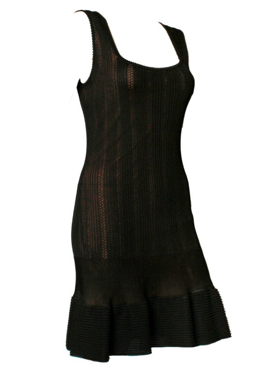 1990's Alaia Ribbed Knit Sleeveless Dress