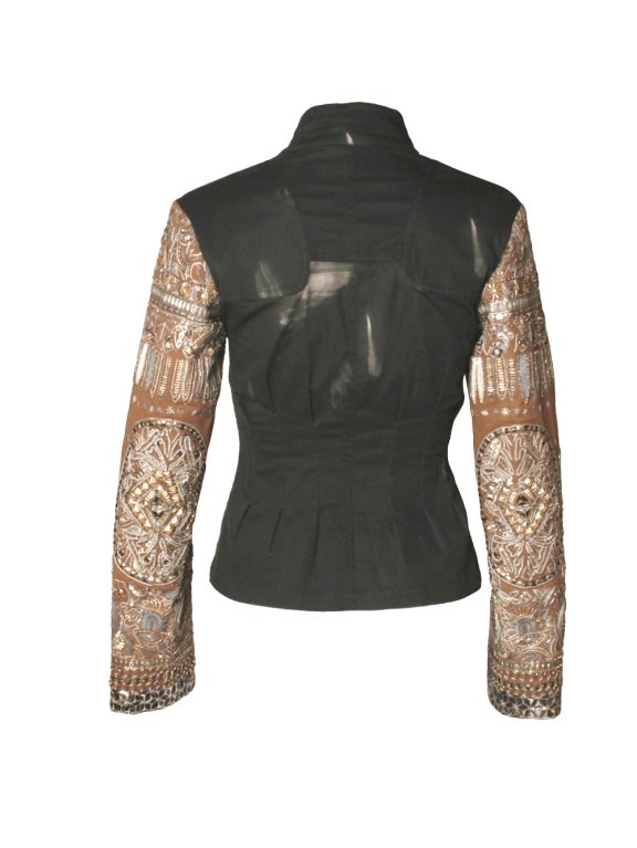 Women's Dries Van Noten Embroidered Black Jacket For Sale